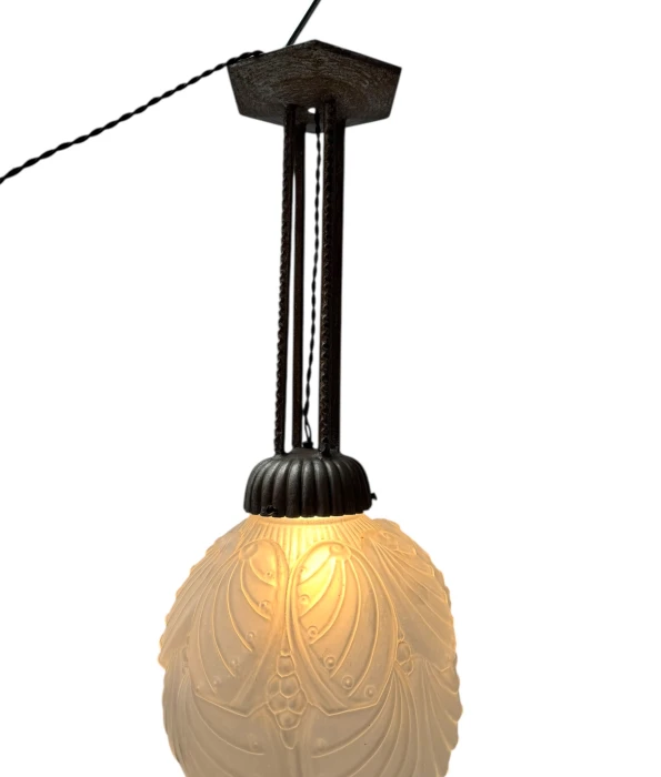 Art Deco Muller Frères Luneville Style Pendant Light, 1930s